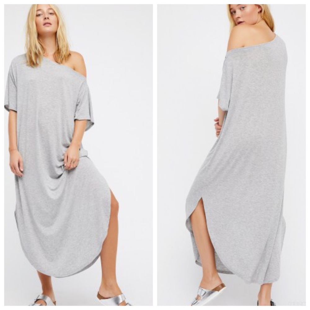 Free people beach women’s grey Reese maxi dress - Picture 1 of 7